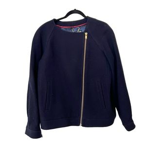 J. Crew Dark Blue Women's Blazer with Gold Zipper